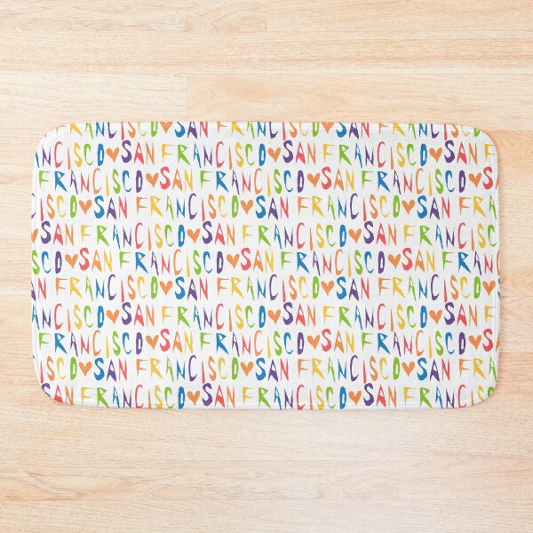 Item preview, Hand Lettered San Francisco Rainbow Pattern with Hearts designed and sold by wordznart.