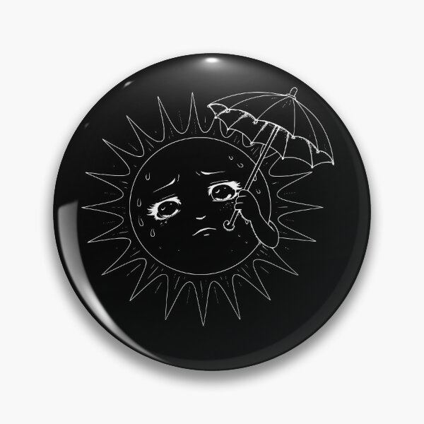 Item preview, Sad Sun With Umbrella Sticker | Melancholic Cute Weather Aesthetic designed and sold by MixArtStudio77.
