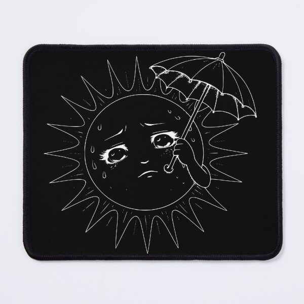 Item preview, Sad Sun With Umbrella Sticker | Melancholic Cute Weather Aesthetic designed and sold by MixArtStudio77.
