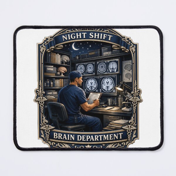 Item preview, Night Shift Brain Department Neuroscience Nurse Gift designed and sold by YMLux.