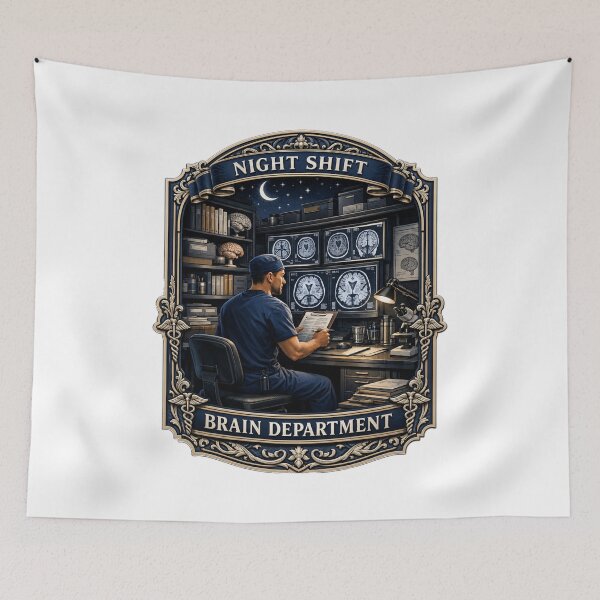 Item preview, Night Shift Brain Department Neuroscience Nurse Gift designed and sold by YMLux.