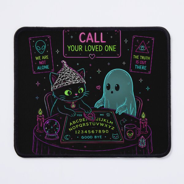 Item preview, Call Your Loved One Conspiracy Cat Ouija Neon Art designed and sold by Conspiracy Cat Club.