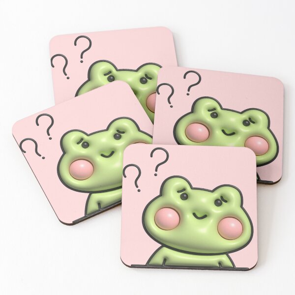 Item preview, Confused Cute Green Frog Kawaii 3D Pastel Aesthetic designed and sold by Rawafi Art Studio.