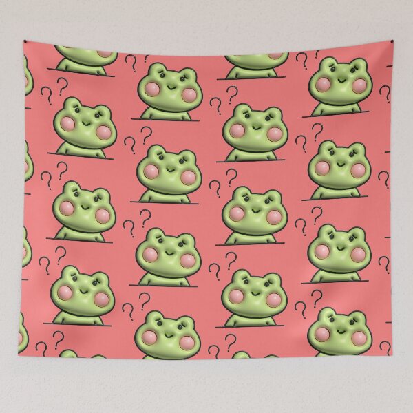 Item preview, Confused Cute Green Frog Kawaii 3D Pastel Aesthetic designed and sold by Rawafi Art Studio.
