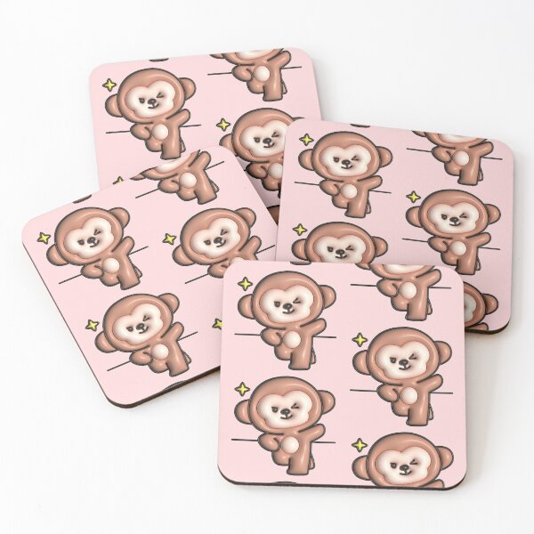 Item preview, Cute 3D Kawaii Winking Monkey Little Star Art designed and sold by Rawafi Art Studio.