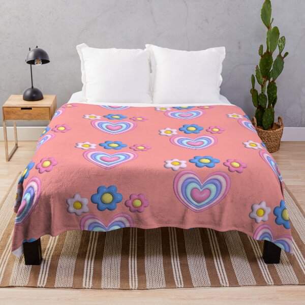 Item preview, Cute 3D Pastel Heart with Kawaii Flowers Art designed and sold by Rawafi Art Studio.