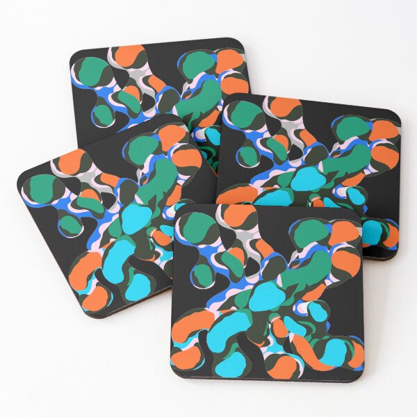 Item preview, Abstract Vibrant Fluid Mosaic designed and sold by Rawafi Art Studio.