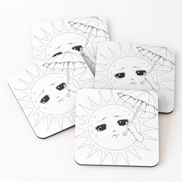 Item preview, Sad Rainy Sun Aesthetic | Emotional Cute Umbrella Design designed and sold by MixArtStudio77.