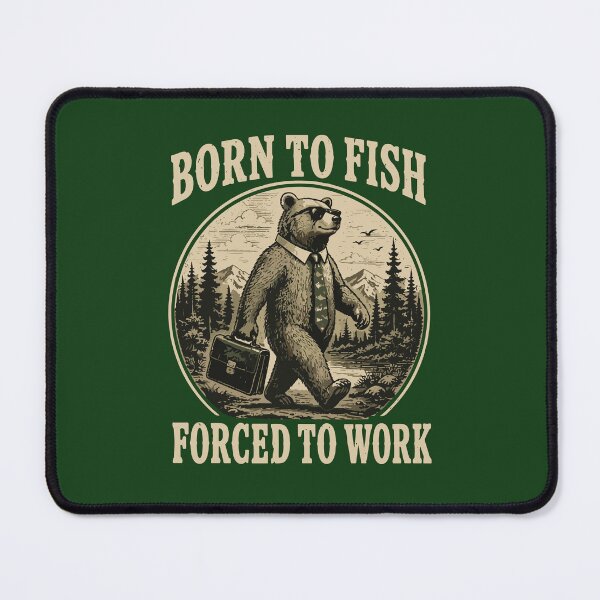 Item preview, Born to Fish Funny Business Bear Vintage Fishing Outdoors designed and sold by American Spirit.