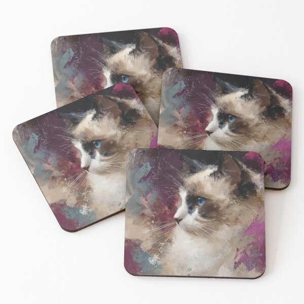 Item preview, Elegant Ragdoll Cat Impressionist Oil Painting designed and sold by Paolo-Bandal.
