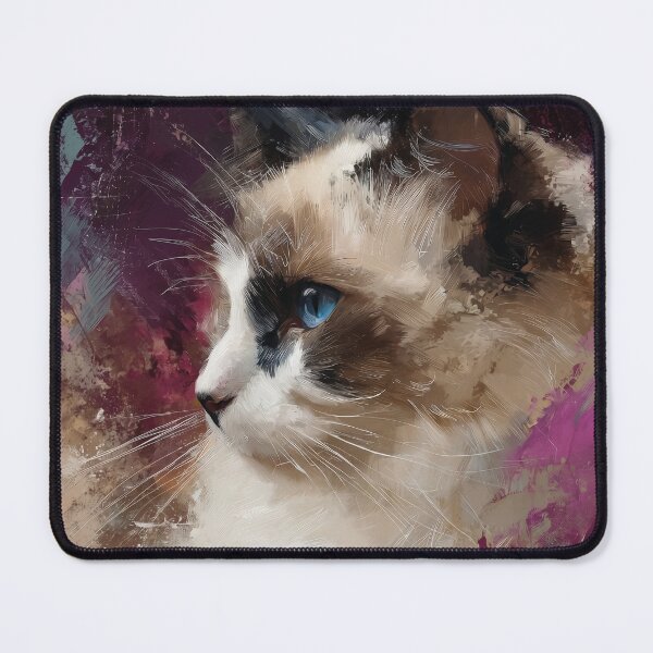 Item preview, Elegant Ragdoll Cat Impressionist Oil Painting designed and sold by Paolo-Bandal.