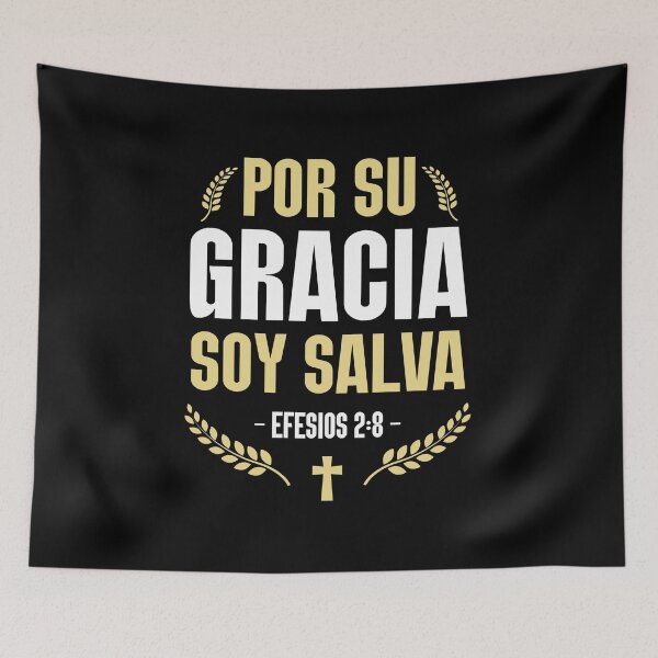 Item preview, Bible verse Ephesians 2:8 By grace I am saved through faith. Cross designed and sold by Luz y Estilo.