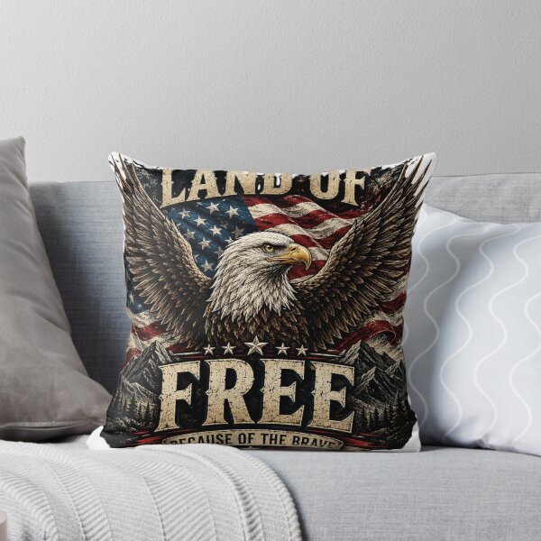 Item preview, Land Of The Free Because Of The Brave Patriotic Eagle American Flag USA Freedom Tee designed and sold by Wear Sculpt.