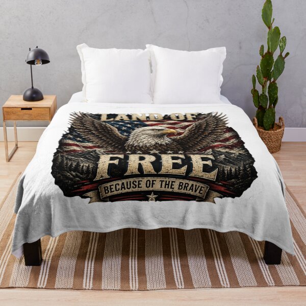 Item preview, Land Of The Free Because Of The Brave Patriotic Eagle American Flag USA Freedom Tee designed and sold by Wear Sculpt.