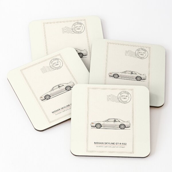 Item preview, Nissan Skyline GT-R R32 Godzilla JDM Vintage Postage Stamp Art designed and sold by Motorline44.
