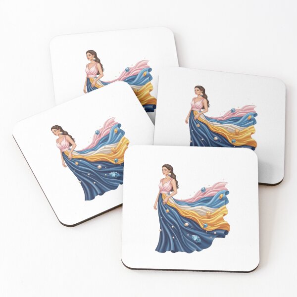 Item preview, Rainbow Gown Woman Pearl Illustration designed and sold by AbanoubStore.