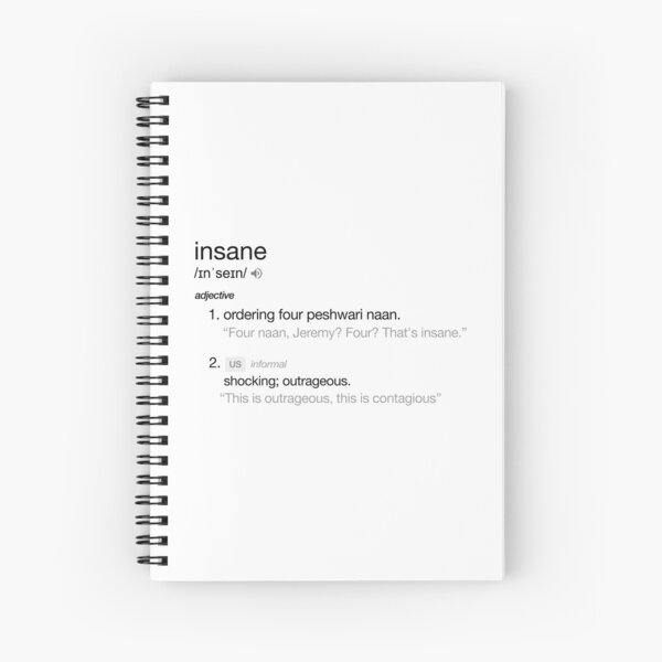 Item preview, "Four naan, Jeremy? Four? That's insane." Insane Peep Show Dictionary Tribute   designed and sold by AestheticNow.