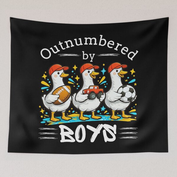 Item preview, Outnumbered By Boys Funny Boy Mom Retro Motherhood Quote T-Shirt designed and sold by Teetreasure2.