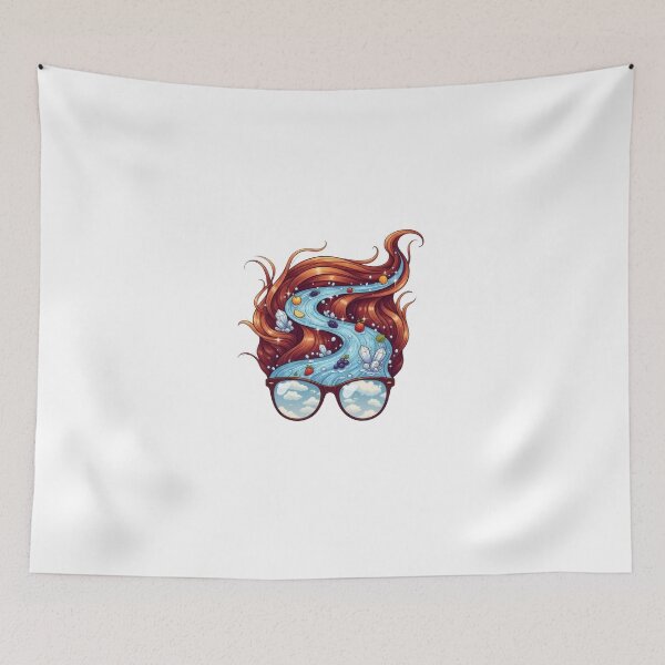 Item preview, Red Hair River Sunglasses Illustration designed and sold by AbanoubStore.
