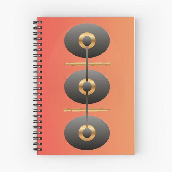 Item preview, Sunset Coordinates – Modern Geometric Abstract Art in Coral Black and Gold designed and sold by Dee Tirang.