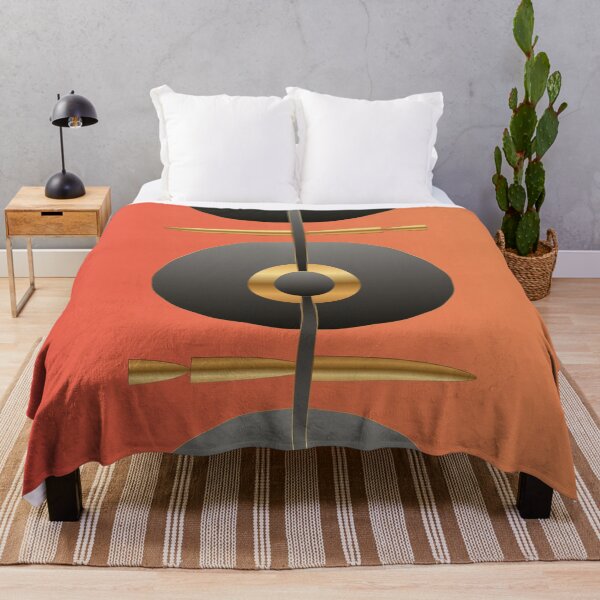 Item preview, Sunset Coordinates – Modern Geometric Abstract Art in Coral Black and Gold designed and sold by Dee Tirang.
