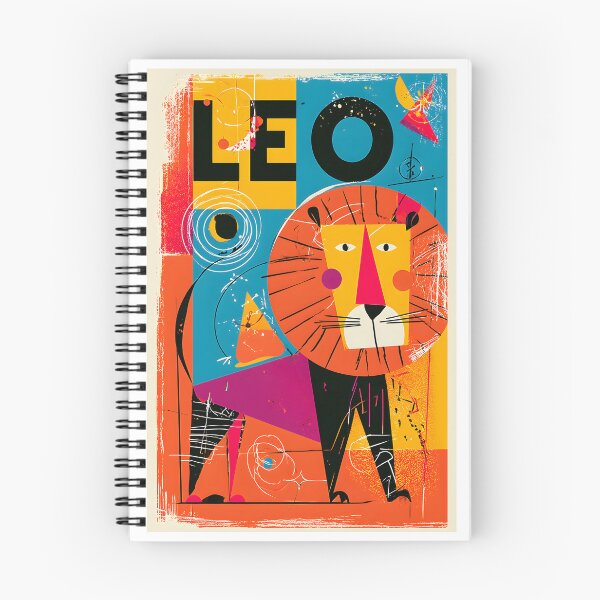 Item preview, Leo Zodiac Power of the Lion in Bold Geometric Flames and Celestial Strength designed and sold by OlfactoART Studio.