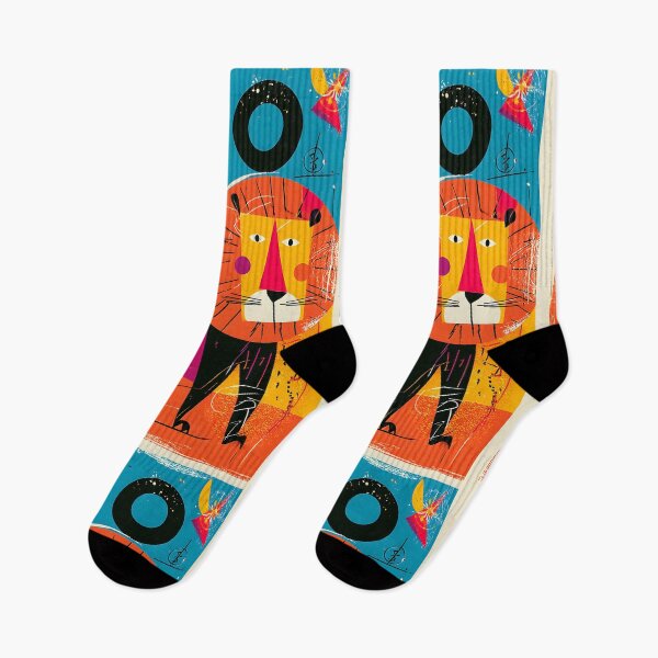 Item preview, Leo Zodiac Power of the Lion in Bold Geometric Flames and Celestial Strength designed and sold by OlfactoART Studio.