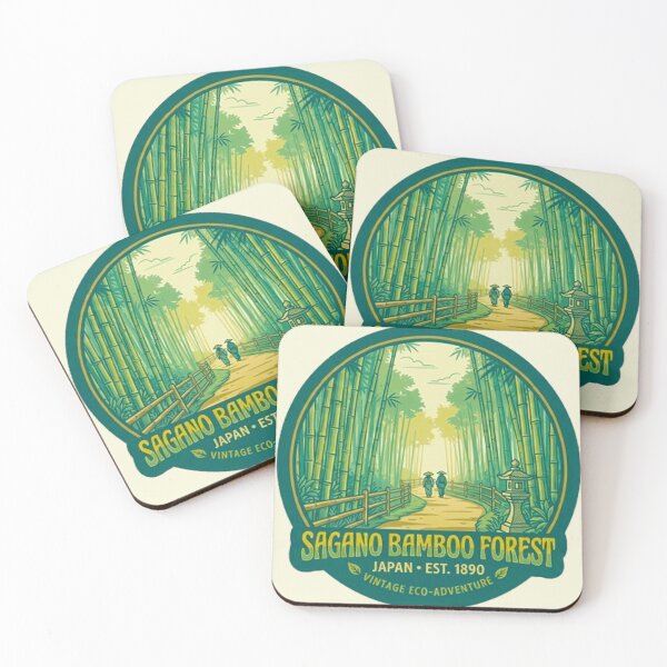 Item preview, Sagano Bamboo Forest Kyoto Japan Vintage Zen Nature Badge designed and sold by MT-Hub | Cute Aesthetic Art, Stickers & Phone Cases.