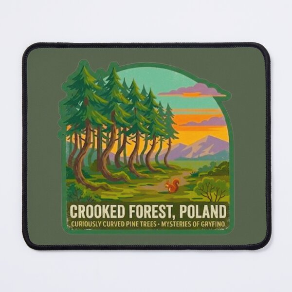 Item preview, Crooked Forest Poland Vintage Nature Mystery Curved Pine Trees designed and sold by MT-Hub | Cute Aesthetic Art, Stickers & Phone Cases.