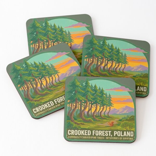 Item preview, Crooked Forest Poland Vintage Nature Mystery Curved Pine Trees designed and sold by MT-Hub | Art for Every Soul.