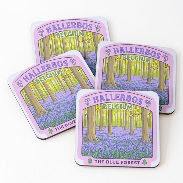 Item preview, Hallerbos Belgium The Blue Forest Bluebell Flower Vintage Badge designed and sold by MT-Hub | Art for Every Soul.