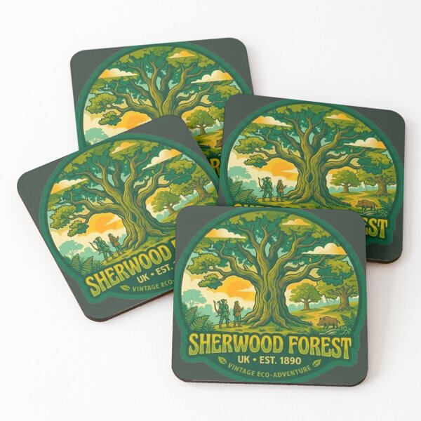 Item preview, Sherwood Forest UK Vintage Robin Hood Major Oak Forest Badge designed and sold by MT-Hub | Cute Aesthetic Art, Stickers & Phone Cases.