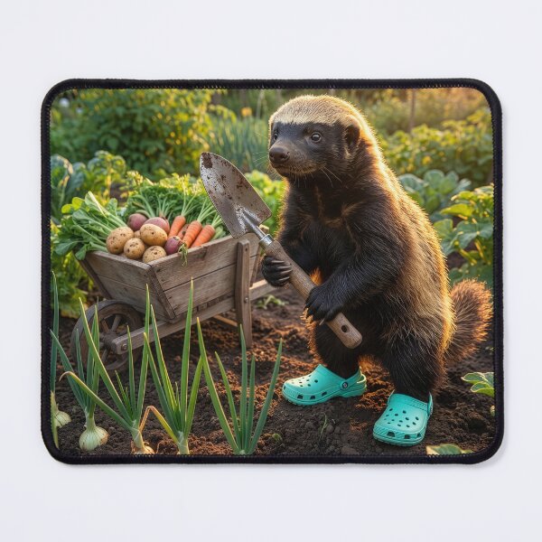 Item preview, Honey Badger Takes Up Gardening designed and sold by Tridentulus.
