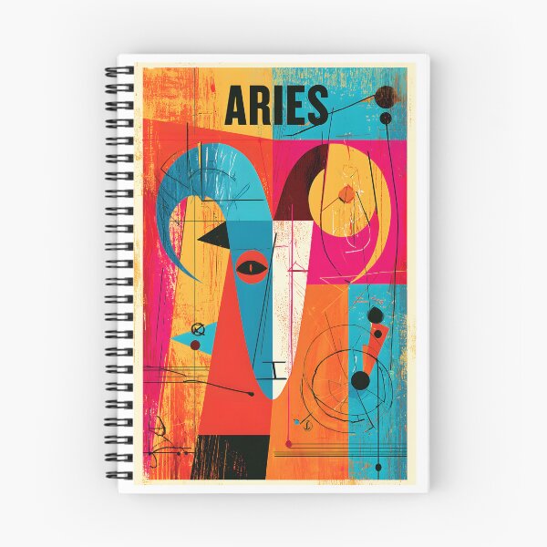 Item preview, Aries Fire Energy Abstract Zodiac Ram Symbol Bold Geometric Horoscope Art with Dynamic Cosmic Motion designed and sold by OlfactoART Studio.