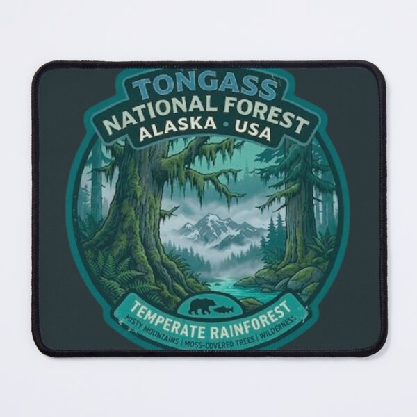 Item preview, Tongass National Forest Alaska USA Temperate Rainforest Vintage Badge designed and sold by MT-Hub | Cute Aesthetic Art, Stickers & Phone Cases.