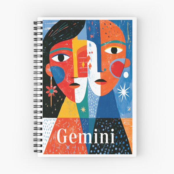 Item preview, Gemini Dual Mind Abstract Zodiac Twins Expression Colorful Geometric Astrology Art designed and sold by OlfactoART Studio.