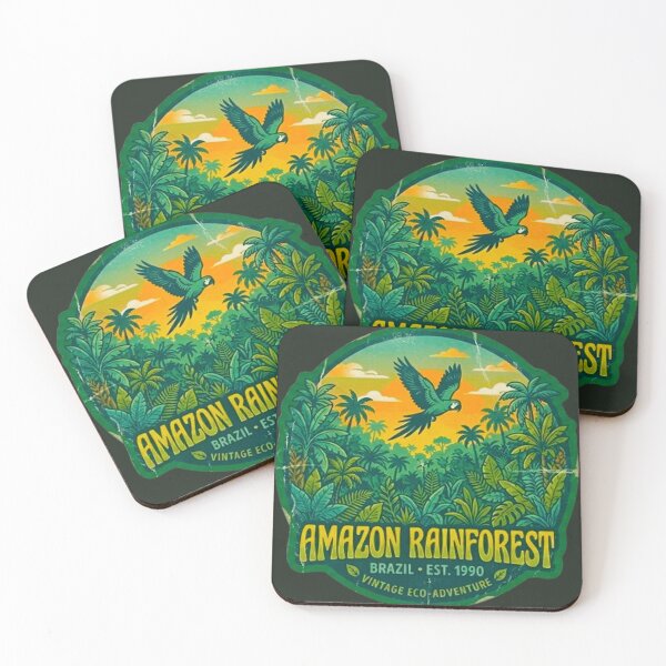 Item preview, Amazon Rainforest Brazil Vintage Tropical Macaw Bird Badge designed and sold by MT-Hub | Art for Every Soul.