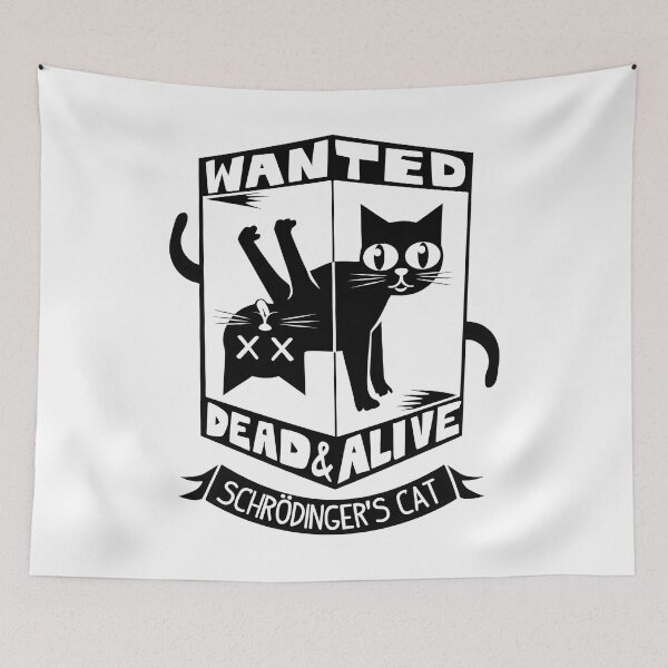 Item preview, Wanted Dead and Alive Schrodinger's Cat designed and sold by cozygamerstore.