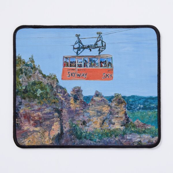 Item preview, Three Sisters Retro Cable Car Blue Mountains Oil Painting designed and sold by martydav.