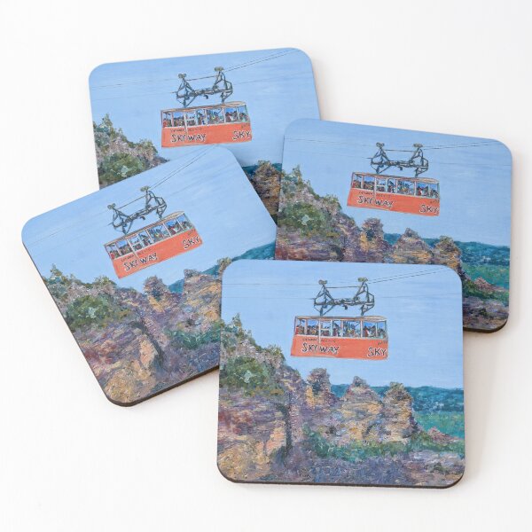 Item preview, Three Sisters Retro Cable Car Blue Mountains Oil Painting designed and sold by martydav.