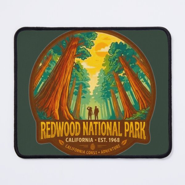 Item preview, Redwood National Park California Vintage Sequoia Forest Badge designed and sold by MT-Hub | Art for Every Soul.
