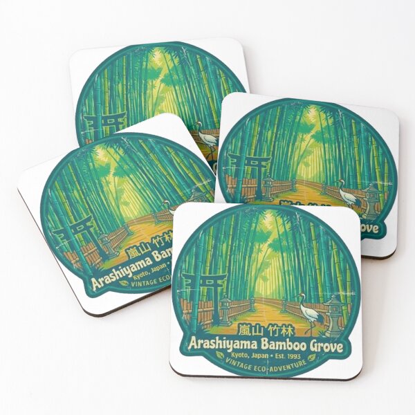 Item preview, Arashiyama Bamboo Grove Kyoto Japan Vintage Zen Forest Badge designed and sold by MT-Hub | Cute Aesthetic Art, Stickers & Phone Cases.