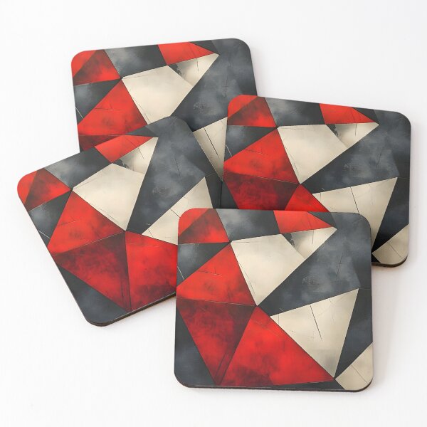 Item preview, Abstract 4 - Bold Red and Gray Abstract Geometric Art designed and sold by NikaNavi.