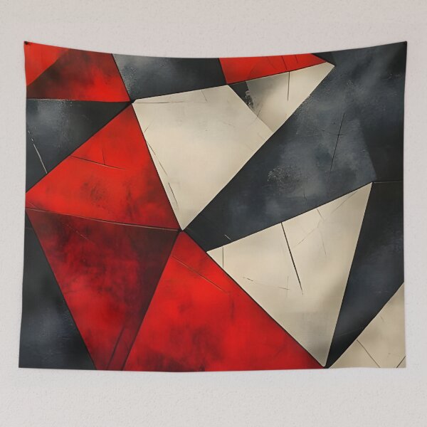 Item preview, Abstract 4 - Bold Red and Gray Abstract Geometric Art designed and sold by NikaNavi.