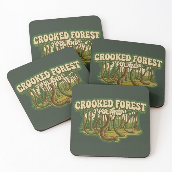 Item preview, Crooked Forest Poland Vintage Curved Trees Nature Mystery Badge designed and sold by MT-Hub | Cute Aesthetic Art, Stickers & Phone Cases.