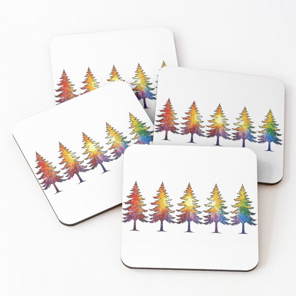 Item preview, Rainbow Sun Pine Trees Nature Silhouette Design designed and sold by WillandWent.