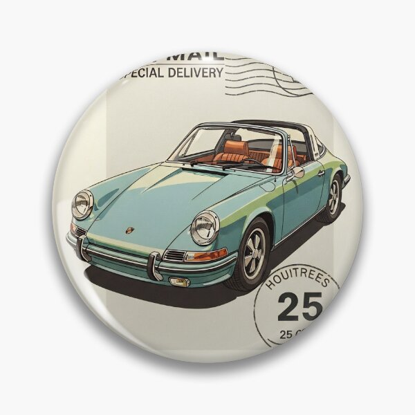 Item preview, Porsche 911 Targa Classic German Sports Car Vintage Air Mail Stamp Art designed and sold by Motorline44.