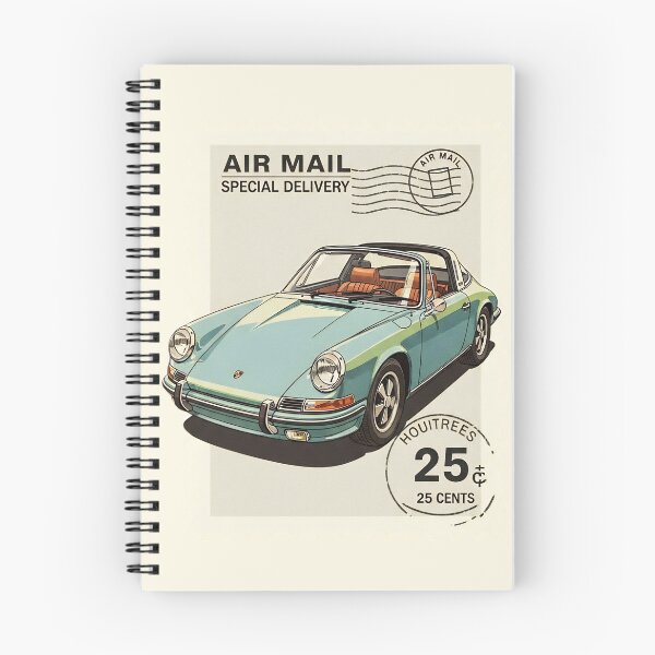 Item preview, Porsche 911 Targa Classic German Sports Car Vintage Air Mail Stamp Art designed and sold by Motorline44.