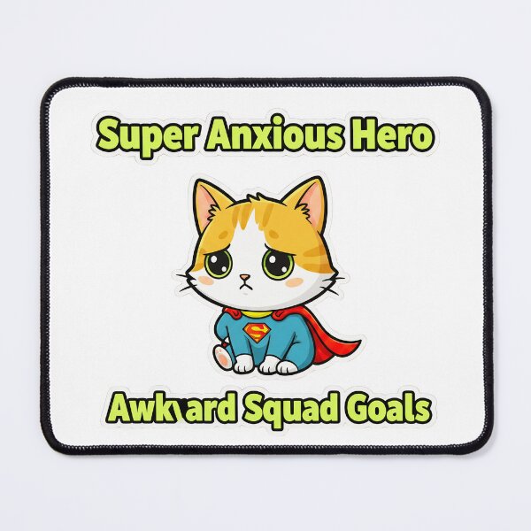 Item preview, Super Anxious Hero Cat designed and sold by MerchWSzpilkach.
