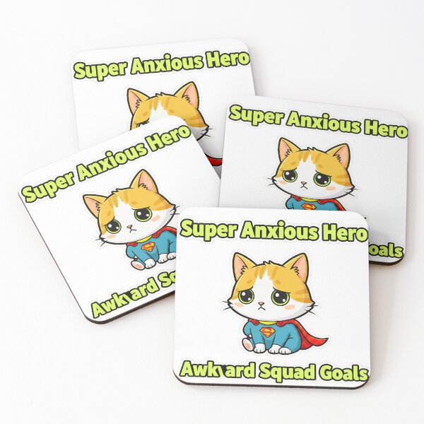 Item preview, Super Anxious Hero Cat designed and sold by MerchWSzpilkach.